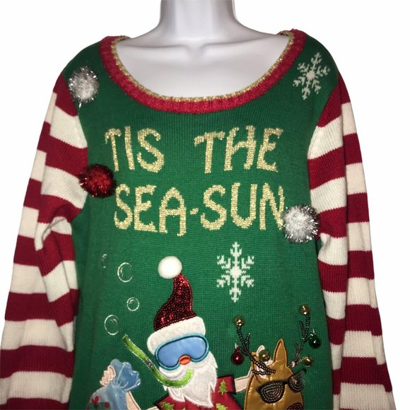 NWT United States Sweaters Santa Reindeer Tunic XL - Picture 2 of 8